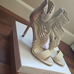 Elegant Gold Strappy Heels